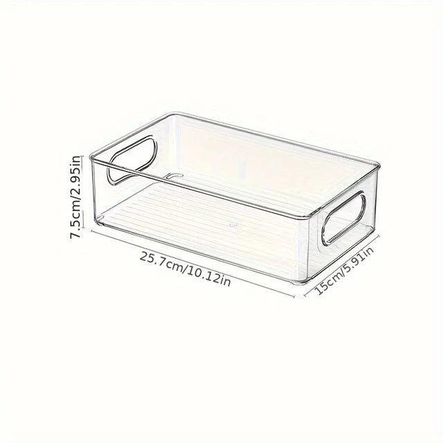 1/2/4pcs Large Stackable Refrigerator Storage Bins - Reusable Transparent Food Fresh-keeping Box for Fruit, Vegetable, and Bever