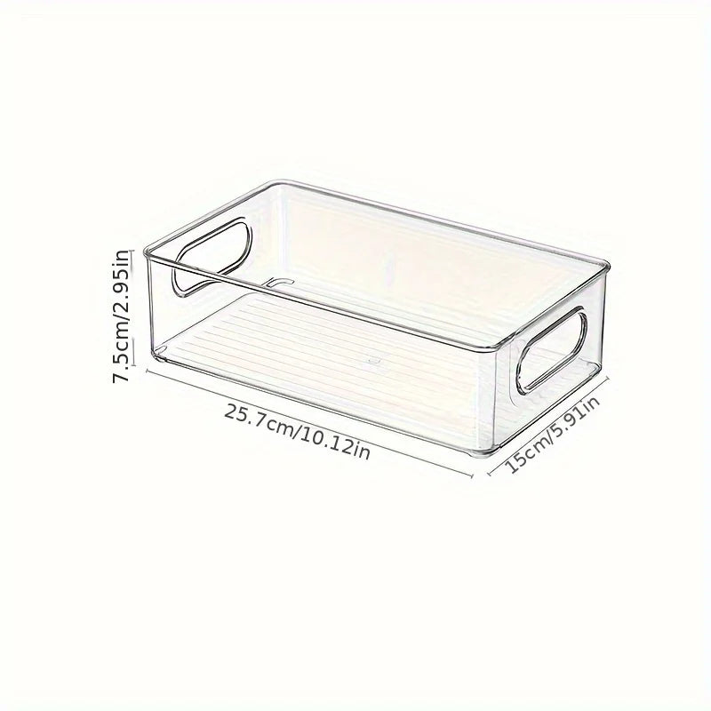 1/2/4pcs Large Stackable Refrigerator Storage Bins - Reusable Transparent Food Fresh-keeping Box for Fruit, Vegetable, and Bever