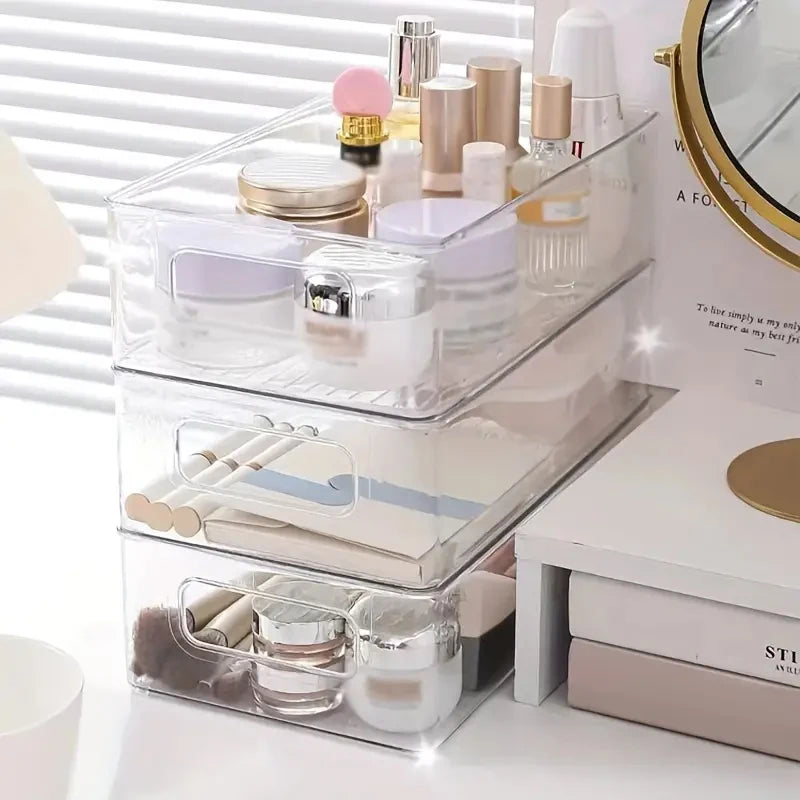 1/2/4pcs Large Stackable Refrigerator Storage Bins - Reusable Transparent Food Fresh-keeping Box for Fruit, Vegetable, and Bever