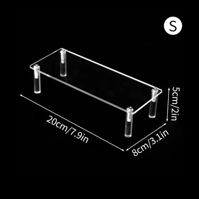 1-3 Tier Acrylic Display Stand Rack Transparent Display Riser Storage Racks Cupcake Dessert Perfume Doll Figures Organizer Shelf