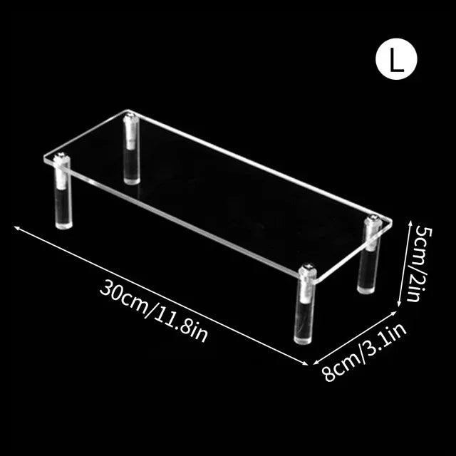 1-3 Tier Acrylic Display Stand Rack Transparent Display Riser Storage Racks Cupcake Dessert Perfume Doll Figures Organizer Shelf
