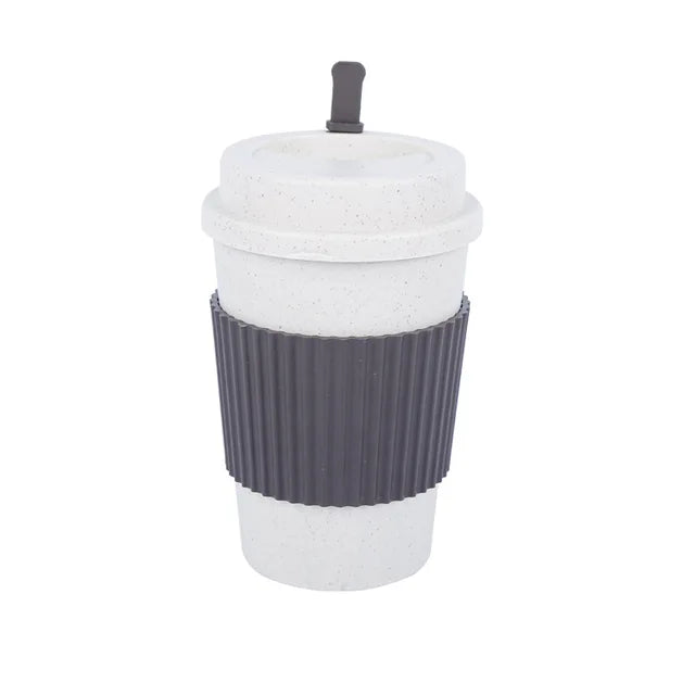 450Ml Koffiekopjes Met Deksels Tarwestro Herbruikbare Draagbare Koffiekop Vaatwasser Veilig Koffiemok Koffie Thee Reisbekers