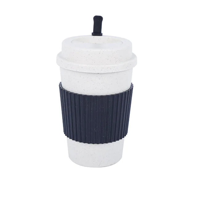 450Ml Koffiekopjes Met Deksels Tarwestro Herbruikbare Draagbare Koffiekop Vaatwasser Veilig Koffiemok Koffie Thee Reisbekers