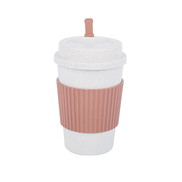 450Ml Koffiekopjes Met Deksels Tarwestro Herbruikbare Draagbare Koffiekop Vaatwasser Veilig Koffiemok Koffie Thee Reisbekers