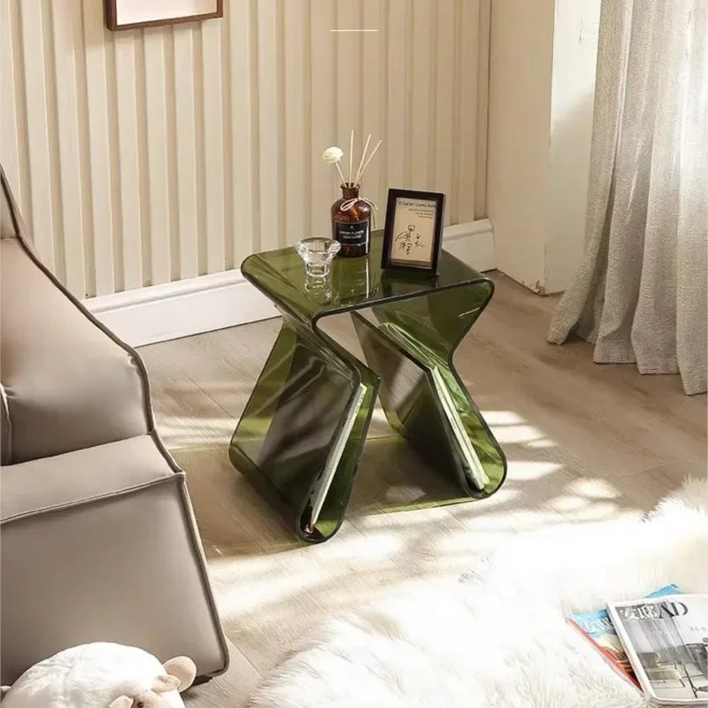 Acrylic Transparent Sofa Side Table Family Creative Coffee Table Corner Creative Design Home Minimalist Bedside Table