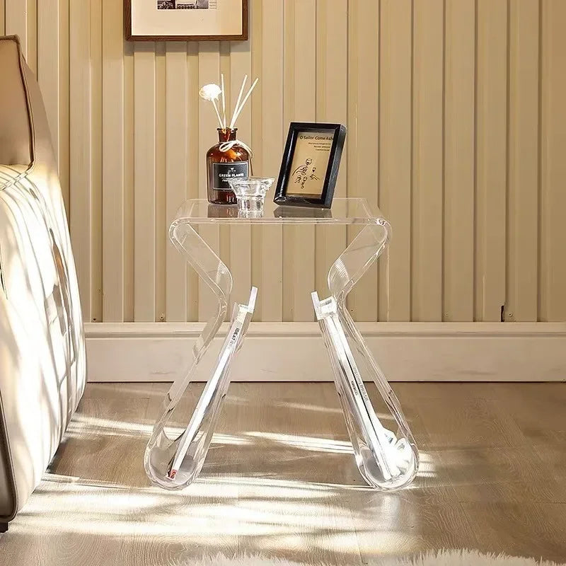 Acrylic Transparent Sofa Side Table Family Creative Coffee Table Corner Creative Design Home Minimalist Bedside Table