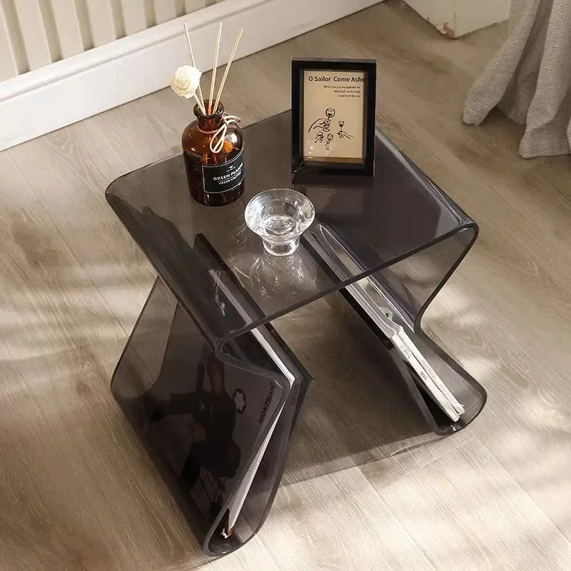 Acrylic Transparent Sofa Side Table Family Creative Coffee Table Corner Creative Design Home Minimalist Bedside Table