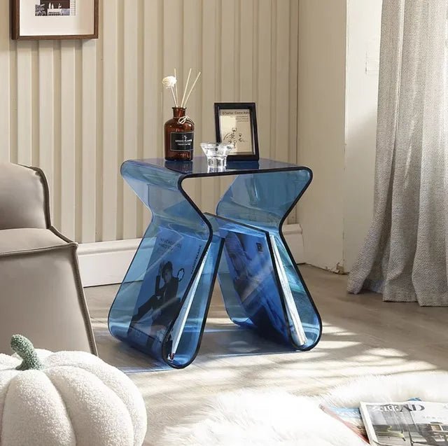 Acrylic Transparent Sofa Side Table Home Light Luxury Coffee Table Corner Table Designer House Minimalist Bedside Small Desk