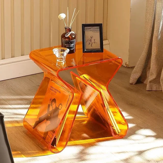 Acrylic Transparent Sofa Side Table Home Light Luxury Coffee Table Corner Table Designer House Minimalist Bedside Small Desk