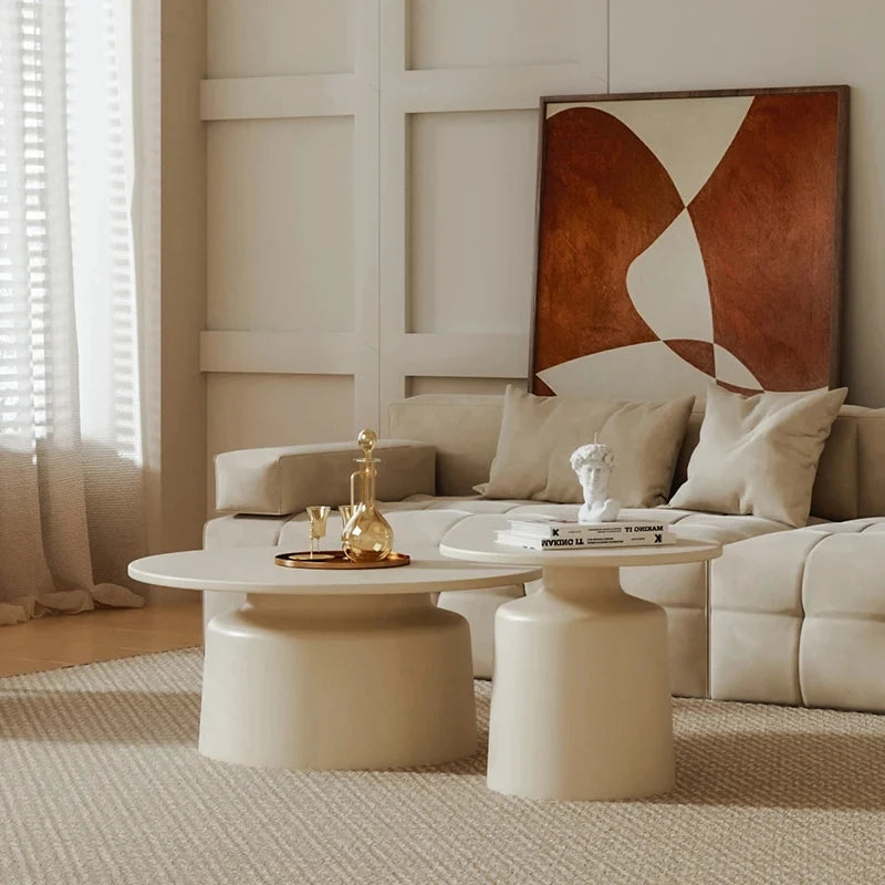 Bedroom Adjustable Coffee Table Nordic Organizer Storage Round Coffee Tables White Minimalist Stolik Kawowy Home Furniture