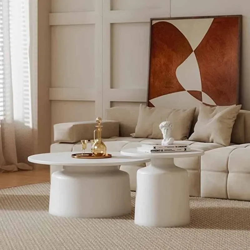 Bedroom Adjustable Coffee Table Nordic Organizer Storage Round Coffee Tables White Minimalist Stolik Kawowy Home Furniture