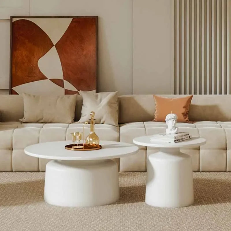 Bedroom Adjustable Coffee Table Nordic Organizer Storage Round Coffee Tables White Minimalist Stolik Kawowy Home Furniture