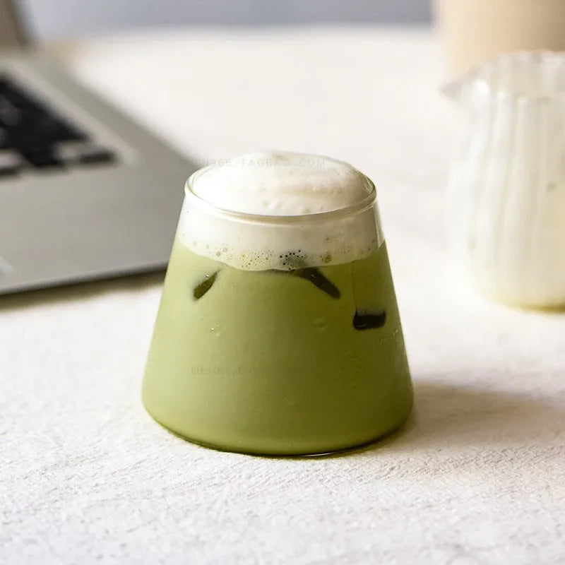 Bergvorm Waterbeker Hittebestendig Japans Transparant Glas Cup Espresso Koffie Melk Ontbijtbeker Glazen Bekers Drinkwaren