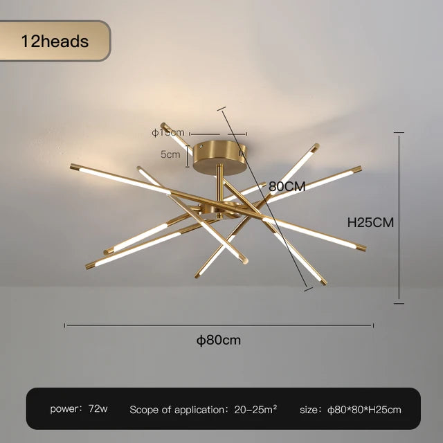 Designer Stick Shape Chandelier for Living Room Dining Tables Kitchen Island Loft Ceiling Suspension LED Lighting Fixtures Decor