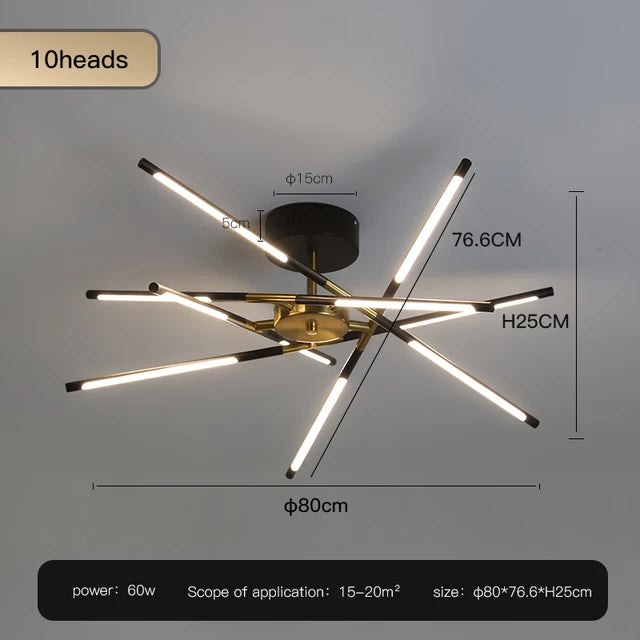 Designer Stick Shape Chandelier for Living Room Dining Tables Kitchen Island Loft Ceiling Suspension LED Lighting Fixtures Decor