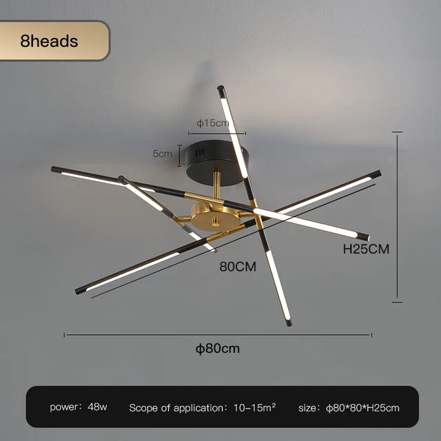 Designer Stick Shape Chandelier for Living Room Dining Tables Kitchen Island Loft Ceiling Suspension LED Lighting Fixtures Decor