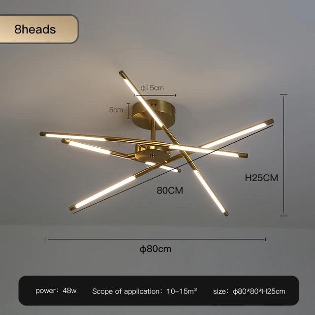 Designer Stick Shape Chandelier for Living Room Dining Tables Kitchen Island Loft Ceiling Suspension LED Lighting Fixtures Decor