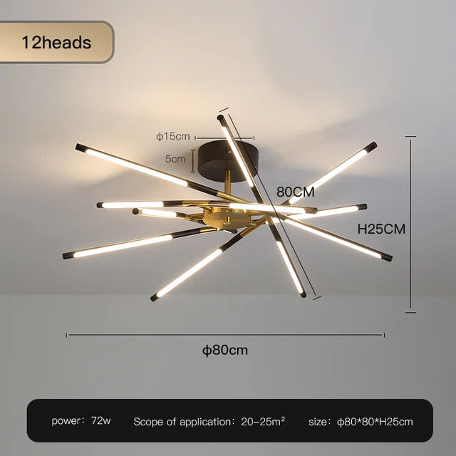 Designer Stick Shape Chandelier for Living Room Dining Tables Kitchen Island Loft Ceiling Suspension LED Lighting Fixtures Decor