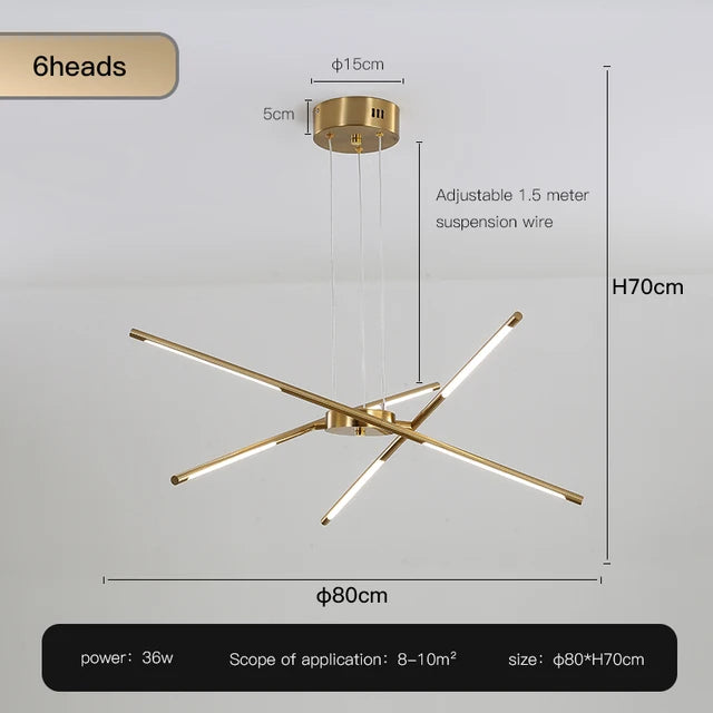 Designer Stick Shape Chandelier for Living Room Dining Tables Kitchen Island Loft Ceiling Suspension LED Lighting Fixtures Decor