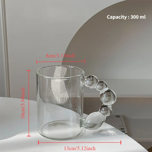 Europe Style Coffee Mugs Luxury handle Coffee Milk Afternoon Tea Cup Creative Bubble Glass Cups For Friend Gift