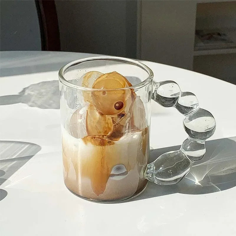 Europe Style Coffee Mugs Luxury handle Coffee Milk Afternoon Tea Cup Creative Bubble Glass Cups For Friend Gift