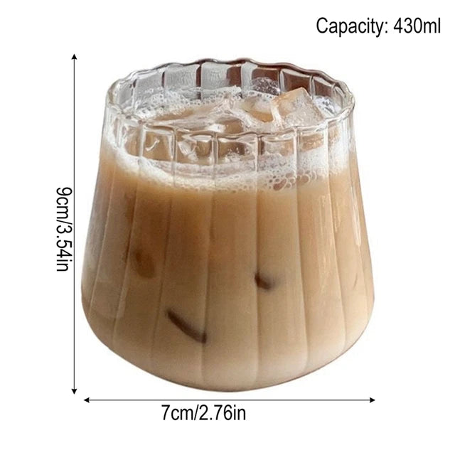 Heat-Resistant Glass Cup Vertical Stripes Coffee Cups Drinking Water Cup Transparent Tea Juice Milk Mug Tumbler