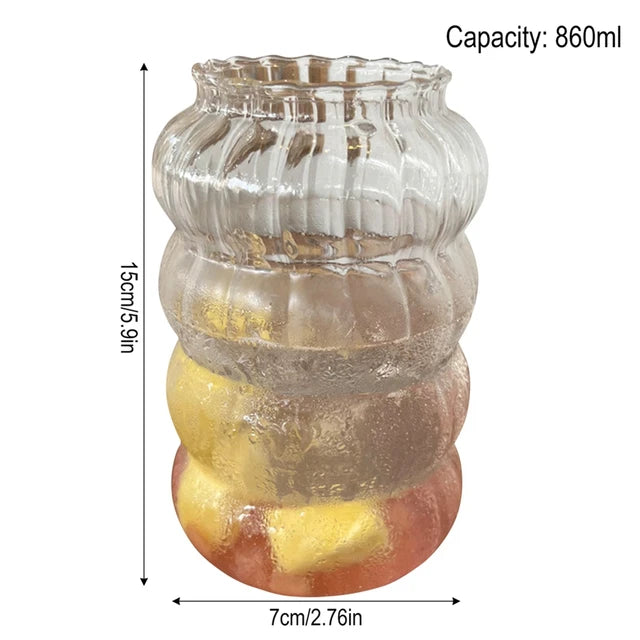 Heat-Resistant Glass Cup Vertical Stripes Coffee Cups Drinking Water Cup Transparent Tea Juice Milk Mug Tumbler