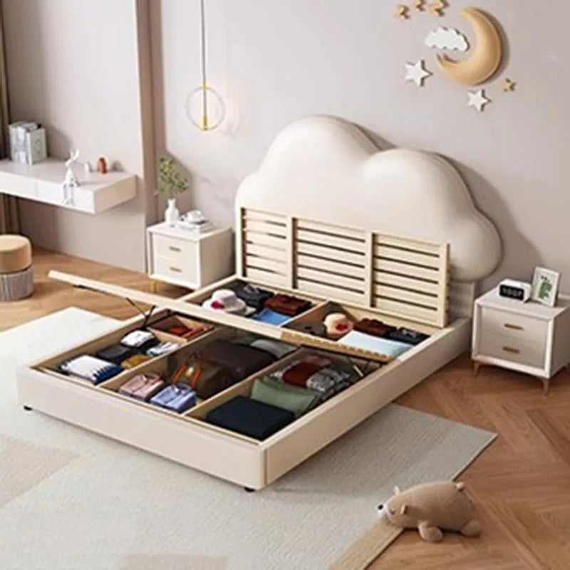 High End Double Bed Headboard Leather Glamorous King Size Twin Bed Frame Platform Kids Girl Camas De Casal Home Furniture