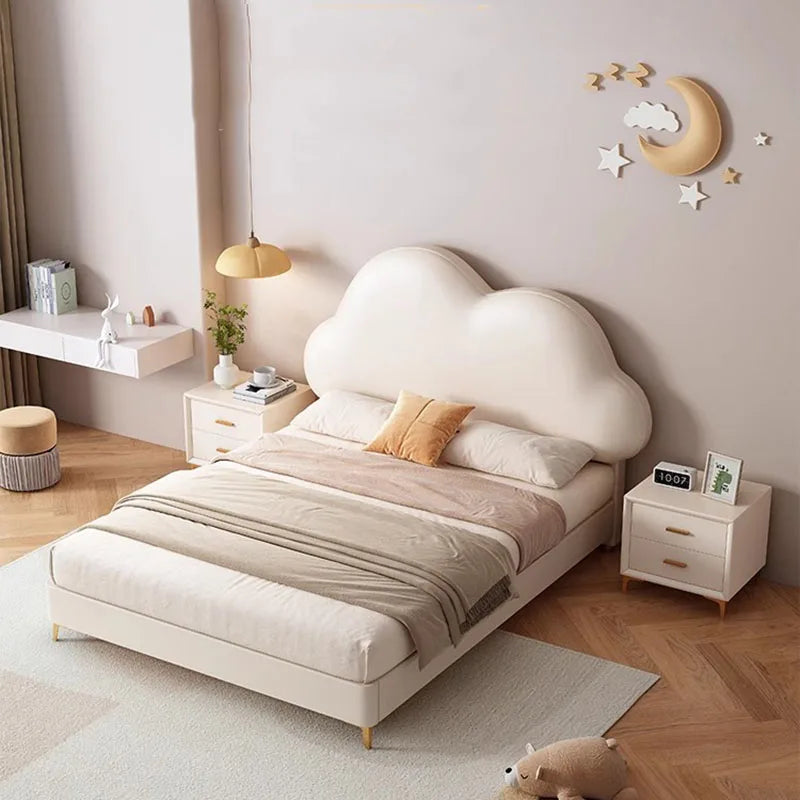 High End Double Bed Headboard Leather Glamorous King Size Twin Bed Frame Platform Kids Girl Camas De Casal Home Furniture