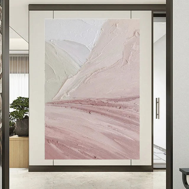 Hot Sale Large Size Handmade Pure White Line Texture Canvas Abstract Oil Painting Modern Fashion Home Decoration Frameless Offic