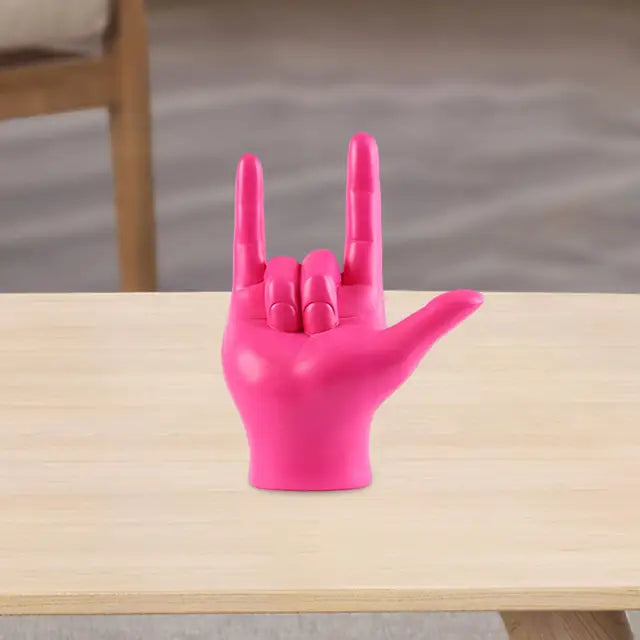 Love You Finger Gebaar Standbeeld Beeldje Rock Op Hand Sculptuur Muziek Gebaar Figuur Voor Slaapkamer Desktop Woondecoratie
