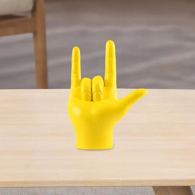 Love You Finger Gebaar Standbeeld Beeldje Rock Op Hand Sculptuur Muziek Gebaar Figuur Voor Slaapkamer Desktop Woondecoratie
