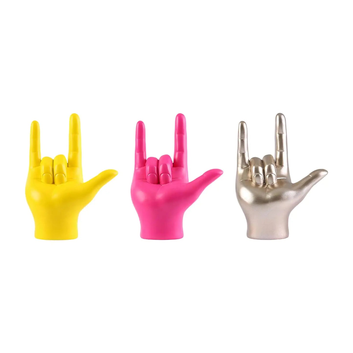 Love You Finger Gebaar Standbeeld Beeldje Rock Op Hand Sculptuur Muziek Gebaar Figuur Voor Slaapkamer Desktop Woondecoratie