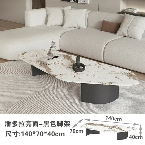 Modern Design Coffee Table Black Low Irregular Low Marble Nordic Side Table Hotel Apartamento Mesa Auxiliar Furniture For Home