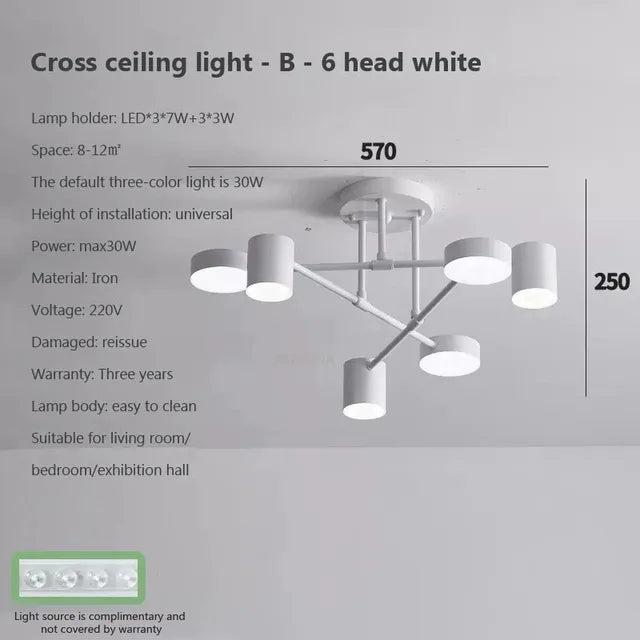 Modern LED Ceiling Chandelier White 6 Heads Hanging Lamp Light For Ceiling Dining Living Rooms Bedroom Hall Home Decor Fixtures