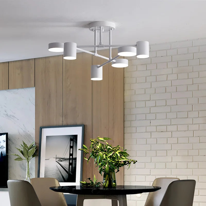 Modern LED Ceiling Chandelier White 6 Heads Hanging Lamp Light For Ceiling Dining Living Rooms Bedroom Hall Home Decor Fixtures