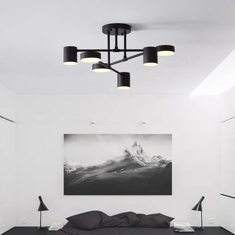 Modern LED Ceiling Chandelier White 6 Heads Hanging Lamp Light For Ceiling Dining Living Rooms Bedroom Hall Home Decor Fixtures
