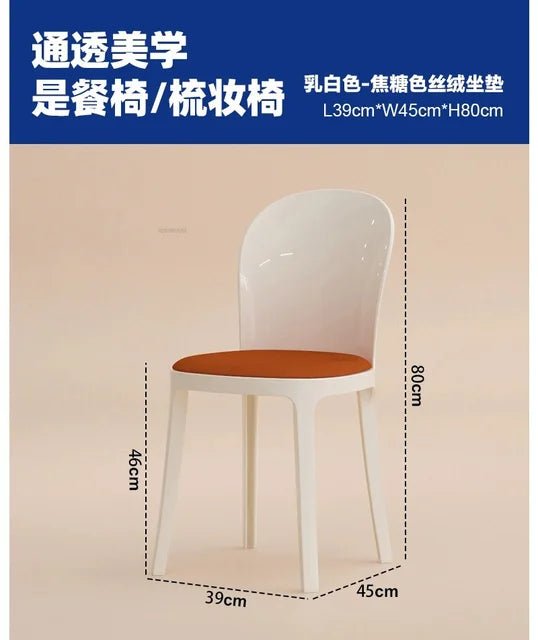 Nordic Acrylic Dining Table Chairs for Home Designer Transparent Chairs Ins Furniture Backrest Desk Chairs Bedroom Makeup Stool