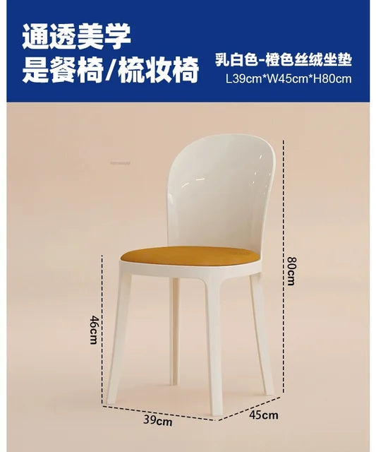 Nordic Acrylic Dining Table Chairs for Home Designer Transparent Chairs Ins Furniture Backrest Desk Chairs Bedroom Makeup Stool