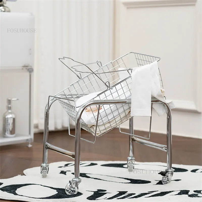 Nordic Metal Coffee Table Modern Minimalist Movable Trolley Creative Sofa Side Table Medieval Corner Table Living Room Furniture