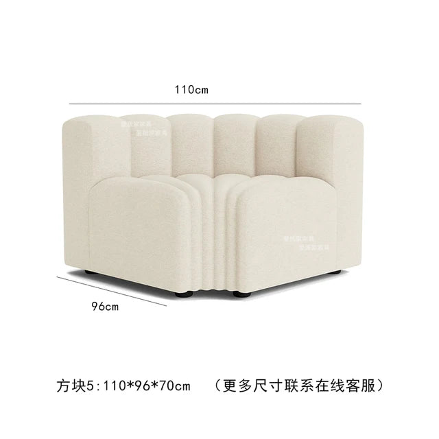 Nordic Modern Modular Sofa Italian Minimalist Internet Famous Piano Key Sofa Creative Designer Curved Sofa Combination