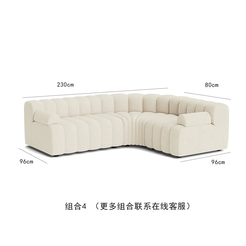 Nordic Modern Modular Sofa Italian Minimalist Internet Famous Piano Key Sofa Creative Designer Curved Sofa Combination