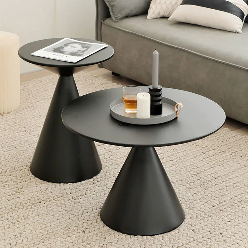 Ronde Licht Luxe Metalen Salontafel Woonkamer Meubels Sofa Bijzettafel Een Paar Balkon Theetafel Slaapkamer Nachtkastje