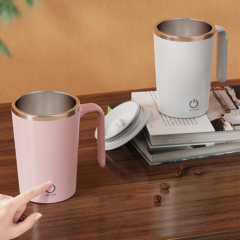 Rotating Magnetic Cup Stainless Steel 400ml Smart Mixer USB Electric Portable Shake Cup Self Stirring Mug for Mixing Coffee/Milk