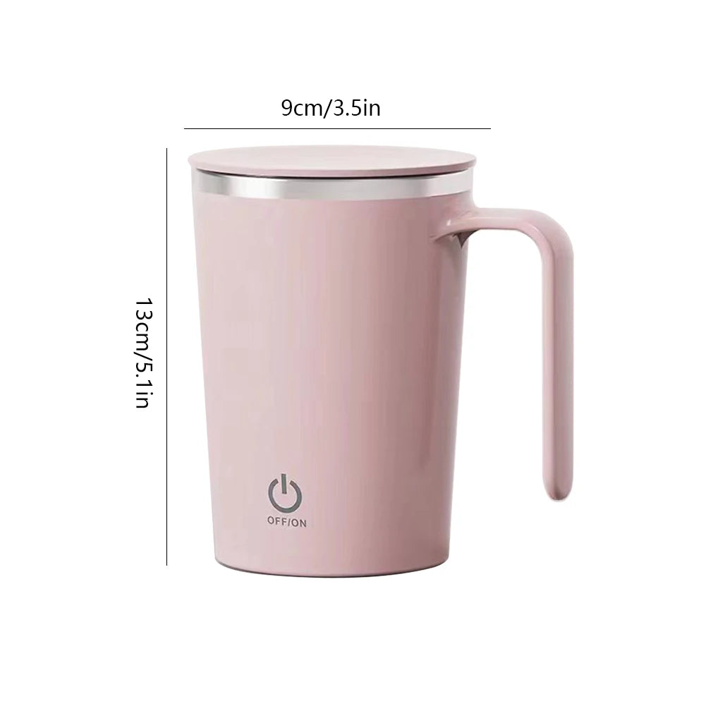 Rotating Magnetic Cup Stainless Steel 400ml Smart Mixer USB Electric Portable Shake Cup Self Stirring Mug for Mixing Coffee/Milk