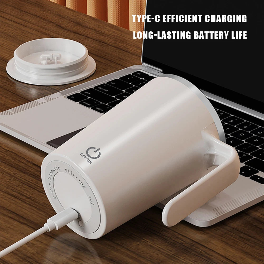 Rotating Magnetic Cup Stainless Steel 400ml Smart Mixer USB Electric Portable Shake Cup Self Stirring Mug for Mixing Coffee/Milk