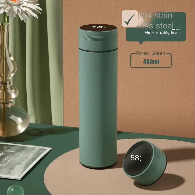 500Ml Slimme Waterfles Rvs Thermos Temperatuur Display Lekvrije Vacuümkolven Koffiekopje Melk Mok Kerstcadeau