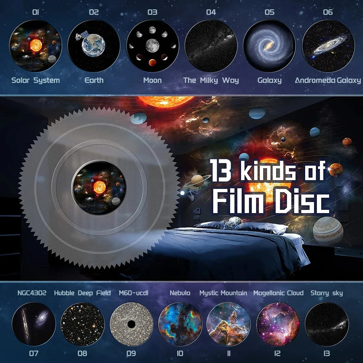 Nachtlampje Galaxy Projector Sterrenhemel Projector 360 ° Roteren Planetarium Lamp Voor Kinderen Slaapkamer Valentijnsdag Cadeau Bruiloft Deco