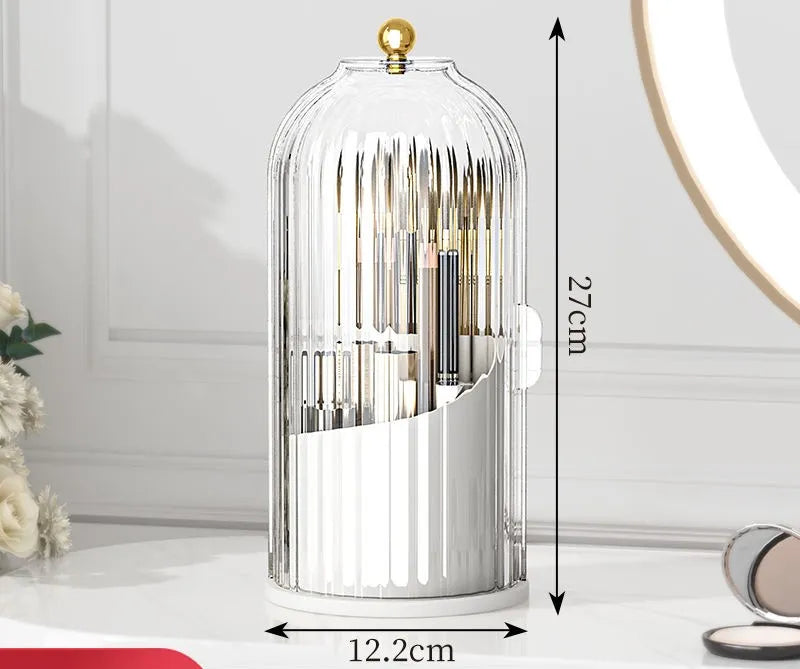 Make-Up Borstel Houder 360 ° Roterend Met Deksel Lippenstift Wenkbrauw Potlood Houder Oogschaduw Opbergdoos Luxe Cosmetische Organizer