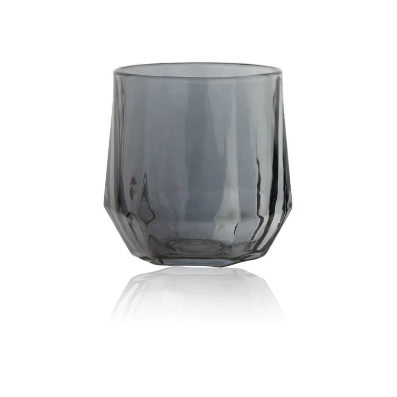 Kleurrijke Zes-Edge Transparant Glas Huishoudelijk Bier Sap Theekop Woonkamer Drinkbeker Casual Kleurrijke Glazen Cuo